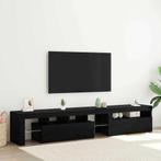vidaXL Tv-meubels 2 st met LEDs bewerkt hout zwart, Huis en Inrichting, Kasten | Televisiemeubels, Verzenden, Nieuw, Overige houtsoorten