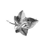 Zilveren broche | Blad met bloem