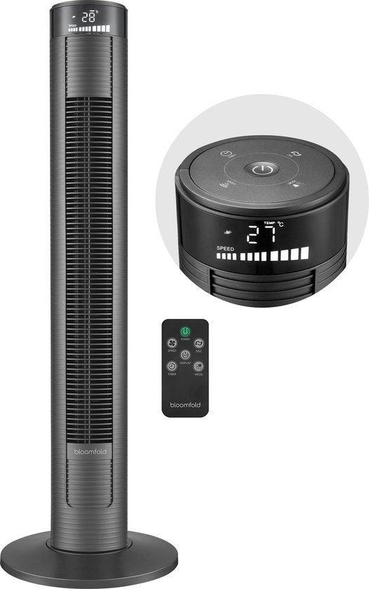 2dekans | Bloomfold Toren Ventilator - 38 inches - Zwart -, Audio, Tv en Foto, Afstandsbedieningen, Zo goed als nieuw, Ophalen of Verzenden