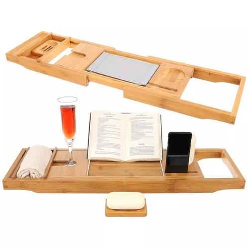 Ruhhy Bamboe Badplank - Uitschuifbaar en Multifunctioneel..., Huis en Inrichting, Badkamer | Badtextiel en Accessoires, Nieuw