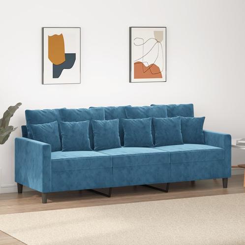 vidaXL Driezitsbank 180 cm fluweel blauw, Huis en Inrichting, Banken | Bankstellen, Nieuw, 150 tot 200 cm, Stof, Driepersoons