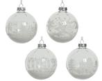 Kerstballen van glas transparant kerstprint snowflake etc  8, Ophalen of Verzenden, Nieuw