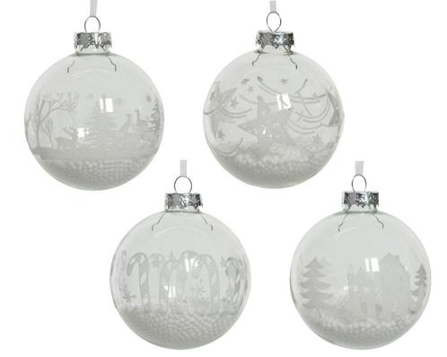 Kerstballen van glas transparant kerstprint snowflake etc  8, Hobby en Vrije tijd, Knutselen, Nieuw, Ophalen of Verzenden