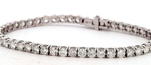 Tennis armband - 14 karaat Witgoud - 7.60ct. tw. Diamant, Sieraden, Tassen en Uiterlijk, Antieke sieraden