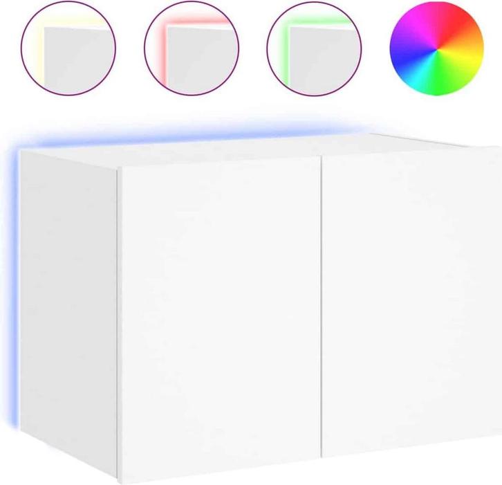 vidaXL - Tv-wandmeubel - met - LED-verlichting - 60x35x41 -, Huis en Inrichting, Woonaccessoires | Overige, Nieuw, Ophalen of Verzenden