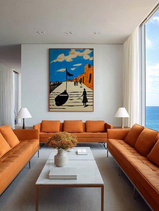 Flavia Delgado - El bote y la chica XL (NO RESERVE), Antiek en Kunst, Kunst | Schilderijen | Modern