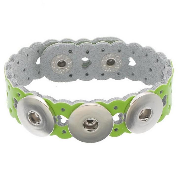 Fako Bijoux - Armband Voor Click Buttons - Leder Harten -, Sieraden, Tassen en Uiterlijk, Armbanden, Verzenden