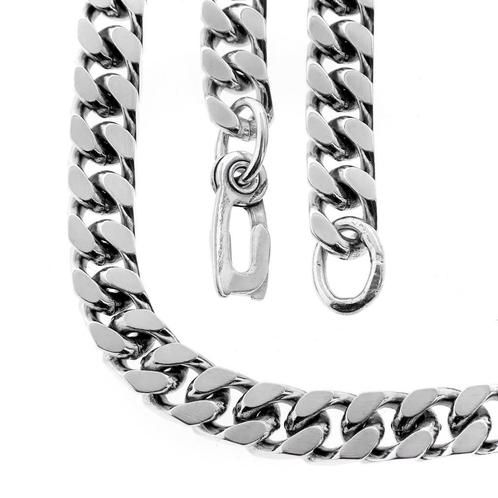 Zilveren robuuste gourmetschakel ketting | 44 cm, Sieraden, Tassen en Uiterlijk, Kettingen, Overige kleuren, Gebruikt, Zilver
