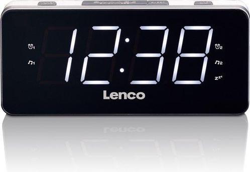Wekkerradio met LED Display - Wit Lenco CR-18 SHOWMODEL, Witgoed en Apparatuur, Wekkers, Nieuw, Verzenden