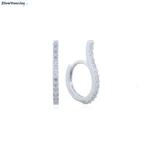 Zilveren wave zirkoon huggie hoops, Verzenden, Nieuw, Zilver