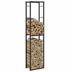 vidaXL Haardhoutrek 50x30x209 cm staal zwart, Huis en Inrichting, Haarden, Verzenden, Nieuw
