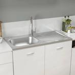 vidaXL Gootsteen met afvoerset 1000x500x155 mm roestvrij, Verzenden, Nieuw
