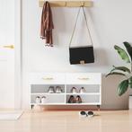 vidaXL Schoenenbank 102x35x55 cm bewerkt hout wit, Verzenden, Nieuw