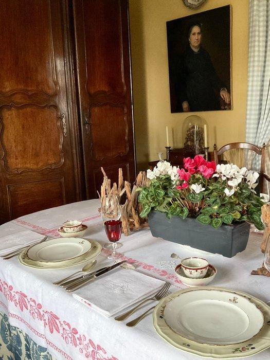 Vroeg 20e eeuw Napoleon III damastlinnen, jacquardweefsel, Antiek en Kunst, Antiek | Kleden en Textiel