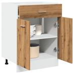 vidaXL Onderkast met lade Lyon 60x46x81,5 cm bewerkt hout, Huis en Inrichting, Keuken | Keukenelementen, Verzenden, Nieuw, Bruin