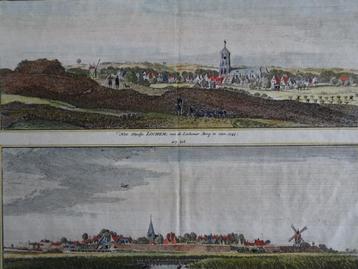 gravure kleur Lochem en boekenstad Bredevoort Spilman 1743