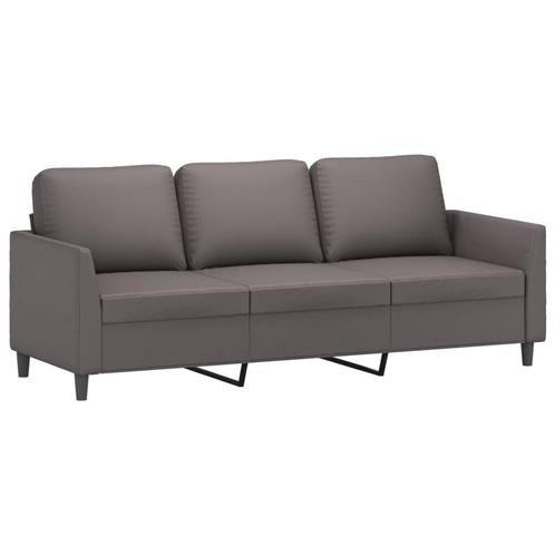 3-zitsbank Kunstleer Grijs - Retourdeal! Moderne Look, Huis en Inrichting, Banken | Bankstellen, 150 tot 200 cm, 75 tot 100 cm