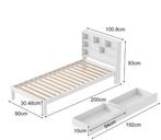 Kinderbed 90x200 cm – Bed met Lades, Boekenkast en Lattenbod, Kinderen en Baby's, Kinderkamer | Bedden, Verzenden, Nieuw