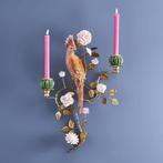 WERNS - Kaars wandlamp - 60 cm kaarsenwandlamp met papegaai,