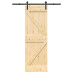 vidaXL Schuifdeur met beslag 70x210 cm massief grenenhout, Doe-het-zelf en Verbouw, Deuren en Horren, Verzenden, Nieuw