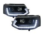 Koplampen VW T5 09-15 Tube LED Dynamic T6 look Zwart, Auto-onderdelen, Ophalen of Verzenden, Nieuw