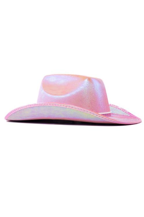 Cowboyhoed Iridescent Roze Lichtroze Regenboog Cowboy Wester, Kleding | Dames, Carnavalskleding en Feestkleding, Nieuw, Carnaval