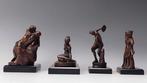 sculptuur, 4 Museum reproducties - 13 cm - Brons