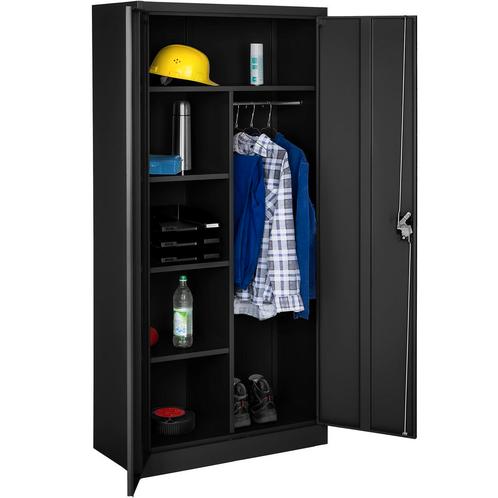 Lockerkast met 6 vakken en hanggedeelte - zwart, 80 cm, Huis en Inrichting, Kasten | Lockerkasten, Verzenden
