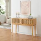 Consoletafel Ypäjä bamboe 110x39x80,5 cm naturel [en.casa], Huis en Inrichting, Verzenden, Nieuw