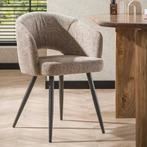 *WOONWINKEL* Zandkleur Stoel Met Ronde Rugleuning Stof, Huis en Inrichting, Stoelen, Verzenden, Nieuw, Stof
