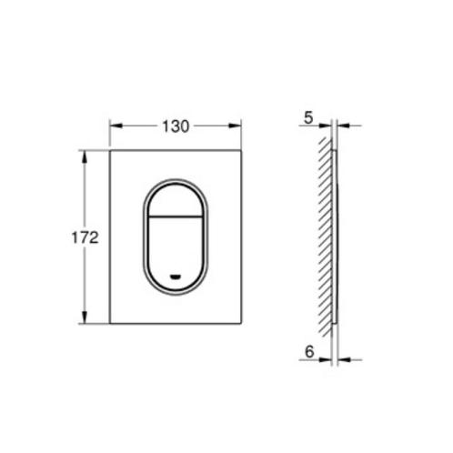 Bedieningsplaat Grohe Arena Cosmopolitan S WC DF 13x17,2cm, Doe-het-zelf en Verbouw, Sanitair, Ophalen of Verzenden