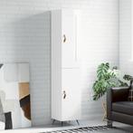 vidaXL buffetkast 34,5x34x180 cm bewerkt hout hoogglans wit, Minder dan 50 cm, Verzenden, Nieuw, Minder dan 100 cm