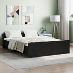 vidaXL Bedframe met hoofd- en voeteneinde zwart 140x190 cm, Verzenden, Zwart, Nieuw, Tweepersoons