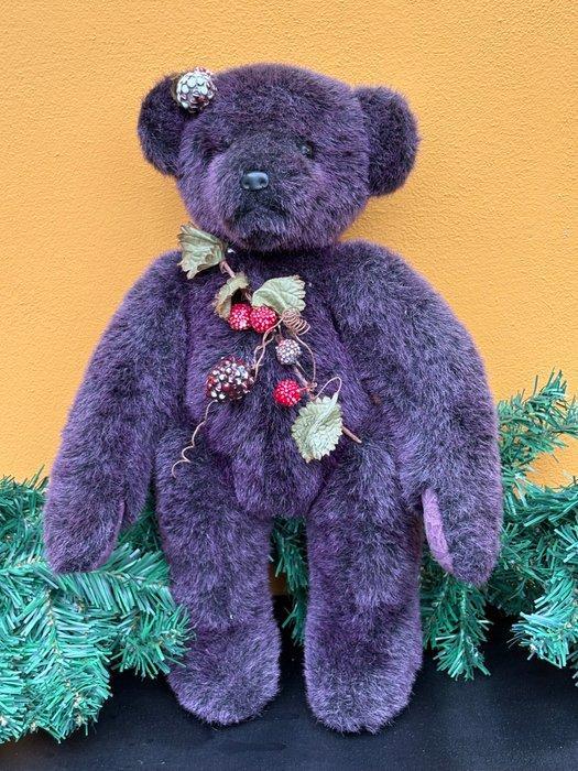 Engelse Teddybeer in aubergine kleur met bosvruchten -, Antiek en Kunst, Antiek | Speelgoed