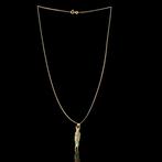 Oud-Egyptisch Faience godheid amulet in een vergulde hanger