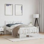 vidaXL Bedframe met hoofd- en voeteneinde metaal wit 120x200, Verzenden, Wit, Nieuw, Twijfelaar