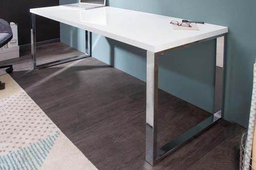 Modern bureau WHITE DESK 160cm witte hoogglans bureautafel -, Huis en Inrichting, Bureaus, Ophalen of Verzenden