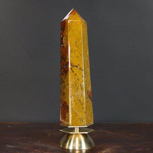 Exclusieve Jasper Obelisk - Tijger Jaspis - Satijnachtige, Verzamelen, Mineralen en Fossielen