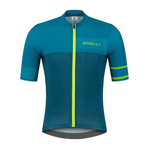 Block Fietsshirt Heren Blauw/Lime, Fietsen en Brommers, Fietsaccessoires | Fietskleding, Heren, Nieuw, Verzenden