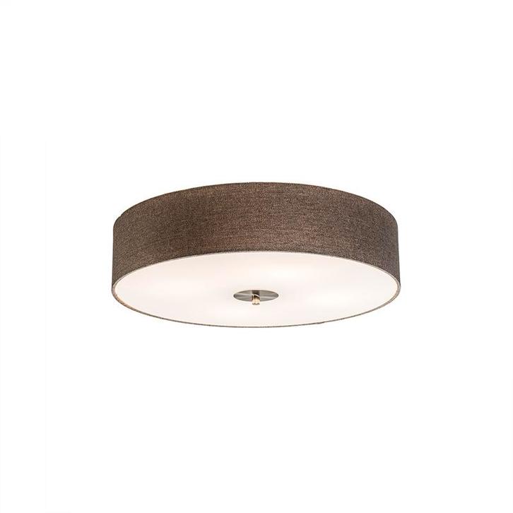 Landelijke plafondlamp taupe 50 cm - Drum Jute, Huis en Inrichting, Lampen | Plafondlampen, Nieuw, Overige materialen