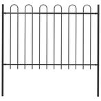 vidaXL Tuinhek met ringtop staal 181x120 cm zwart, Verzenden, Nieuw, IJzer, 1 tot 2 meter