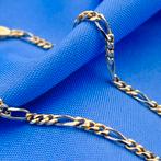Bicolor gouden Figaro schakel armband | 22,5 cm (witgoud), Sieraden, Tassen en Uiterlijk, Armbanden, Ophalen of Verzenden, Gebruikt