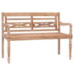 vidaXL Bankje Batavia 120 cm massief teakhout met whitewash, Tuin en Terras, Tuinbanken, Verzenden, Nieuw, Teakhout