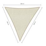 Langhoek schaduwdoek - Ivoor - Waterdoorlatend - 3,5 x 4,0 x, Tuin en Terras, Schaduwdoeken, Ophalen of Verzenden, Nieuw