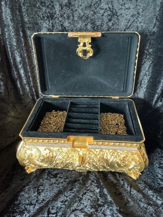 Sieradendoos - Verguld messing - Goudvergulde juwelenbox, Antiek en Kunst, Curiosa en Brocante