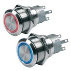 Drukschakelaar RVS LED verlicht 12V 3A, Watersport en Boten, Ophalen of Verzenden, Nieuw, Zeilboot of Motorboot