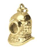Gouden Duikhelm open vizier kettinghanger, Sieraden, Tassen en Uiterlijk, Verzenden, Nieuw