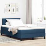 vidaXL Boxspring bed met matras met hoofdeinde Blauw 120 x, Verzenden, Nieuw, Blauw, Stof