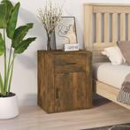 vidaXL Nachtkastje 50x36x60 cm bewerkt hout gerookt, Huis en Inrichting, Minder dan 45 cm, Verzenden, Nieuw, 55 tot 70 cm