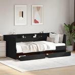 vidaXL Slaapbank met lades zonder matras 75x190 cm zwart, Huis en Inrichting, Slaapkamer | Bedden, Verzenden, Nieuw, Zwart, Hout